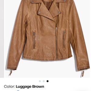 Max Studio Luggage Brown Leather Jacket